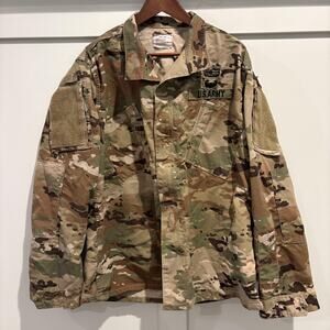US Army Combat Uniform Jacket Mens Large Long Multicam Camo Tactical Coat 8415-0